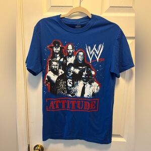 WWE Legends ATTITUDE Men’s Blue T-Shirt Size Small BNOT NEVER EVEN TRIED ON